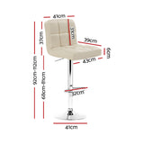 Artiss 4× Beige PU Leather Bar Stools with Gas Lift & Chrome Base | King of Knives e-store