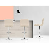 Artiss 4× Beige PU Leather Bar Stools with Gas Lift & Chrome Base | King of Knives e-store