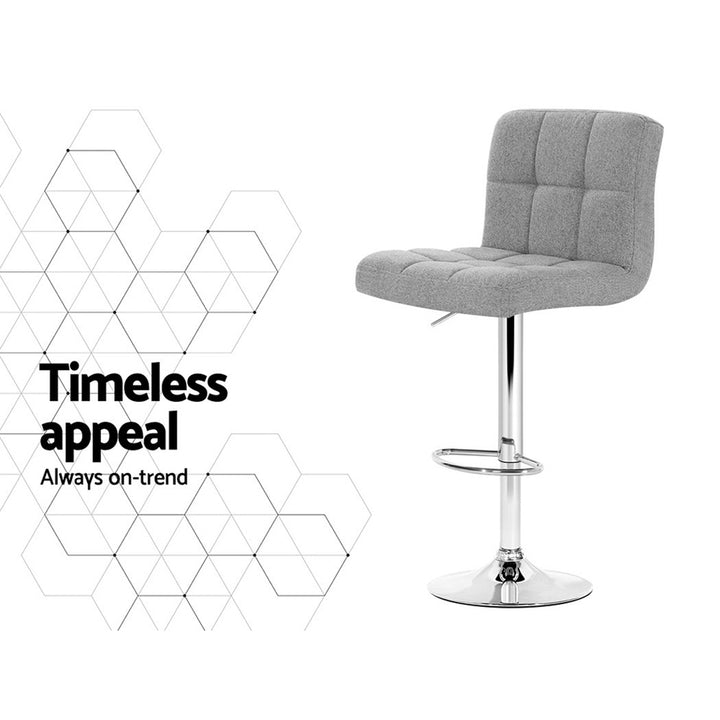 Artiss 4x Grey Bar Stools – Gas Lift with Chrome Base | King of Knives e-store