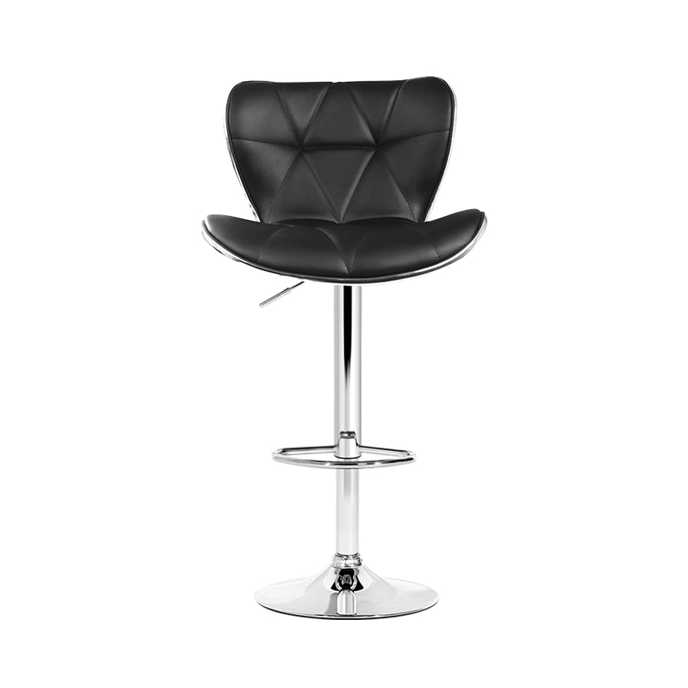 Artiss 4× Black PU Leather Gas-Lift Bar Stools with Chrome Base | King of Knives e-store