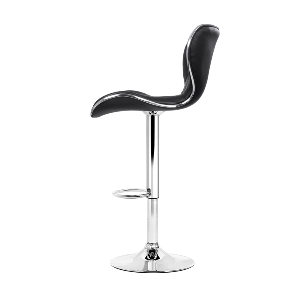 Artiss 4× Black PU Leather Gas-Lift Bar Stools with Chrome Base | King of Knives e-store