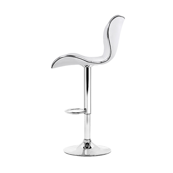 Artiss 4× White PU Leather Gas-Lift Bar Stools with Chrome Base