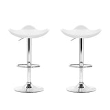 Artiss 2x Bar Stools Leather Gas Lift Chair White