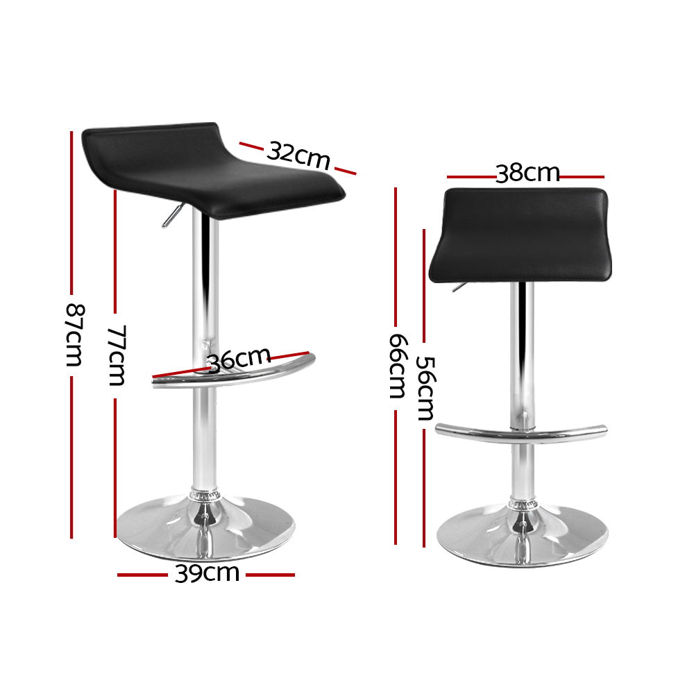 Artiss 4× Adjustable Gas‑Lift Bar Stools in Black PU Leather | King of Knives e-store