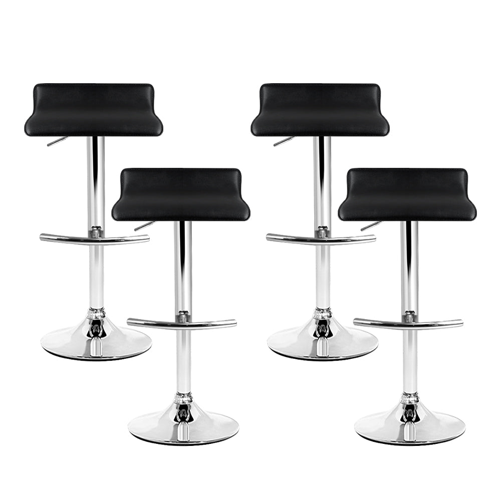 Artiss 4× Adjustable Gas‑Lift Bar Stools in Black PU Leather | King of Knives e-store