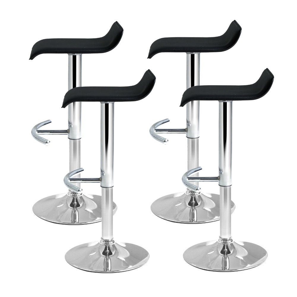 Artiss 4× Adjustable Gas‑Lift Bar Stools in Black PU Leather | King of Knives e-store