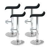 Artiss 4x Bar Stools Adjustable Gas Lift Chairs Black