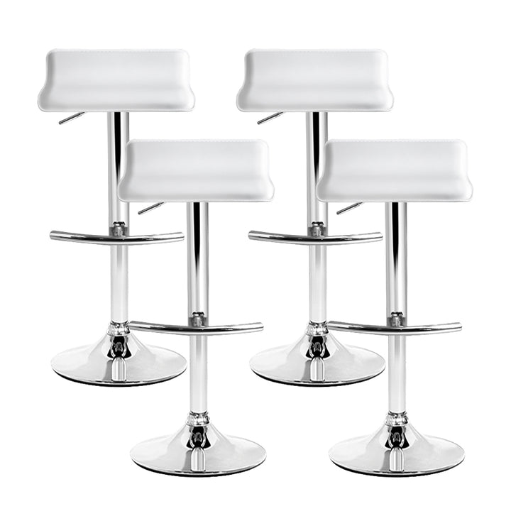 Artiss 4× Adjustable Gas‑Lift Bar Stools in White PU Leather
