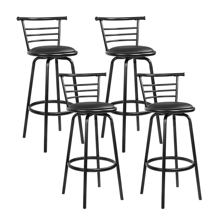 Artiss 4x Swivel PU Leather Bar Stools with Curved Backrest