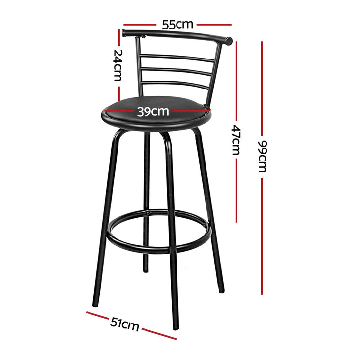 Artiss 4x Swivel PU Leather Bar Stools with Curved Backrest