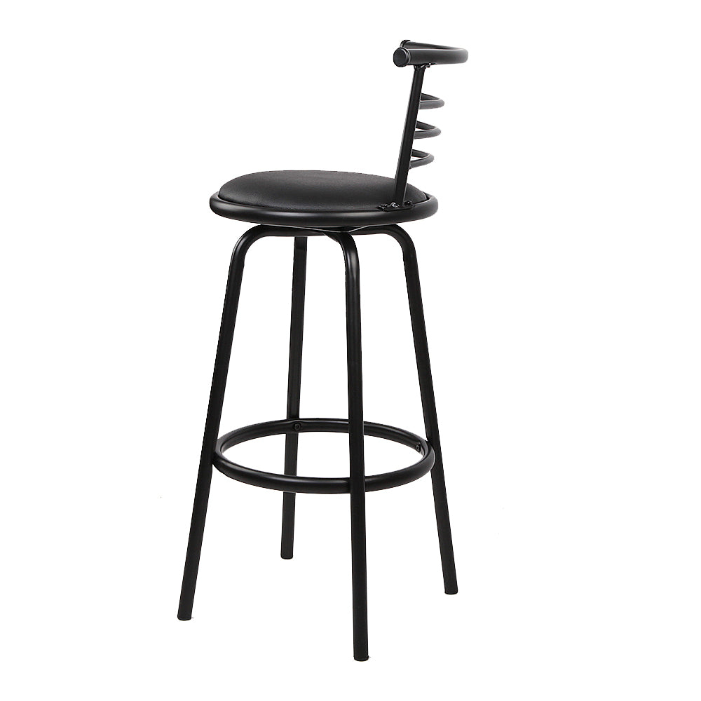 Artiss 4x Swivel PU Leather Bar Stools with Curved Backrest