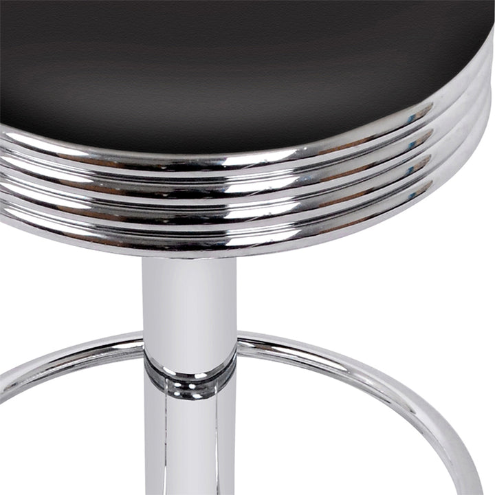 Artiss 4x PU Leather Gas Lift Bar Stools Black & Silver