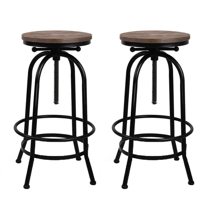 Artiss 2x Adjustable Wood Bar Stools with Swivel Seats | King of Knives e-store