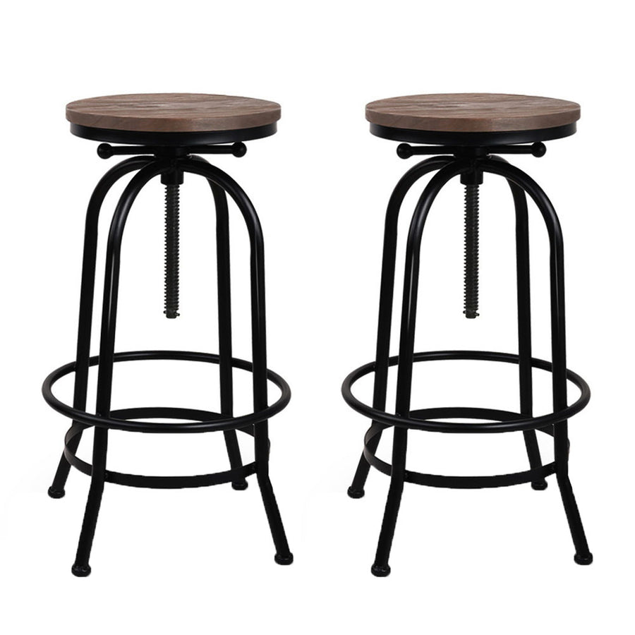Artiss 2x Adjustable Wood Bar Stools with Swivel Seats | King of Knives e-store