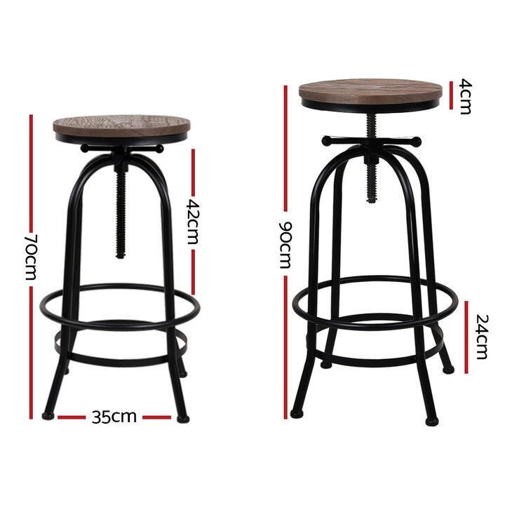 Artiss 2x Adjustable Wood Bar Stools with Swivel Seats | King of Knives e-store