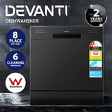 Devanti Benchtop Dishwasher Counter Bench Top Freestanding Dish Washer 8 Place