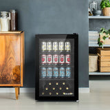 Devanti Bar Fridge Glass Door Mini Fridges Countertop Refrigerator Black 70L