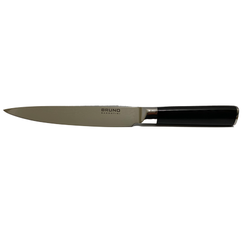 Bruno Barontini Damascus Steel 8 Inch Slicing Knife with VG-10 steel blade and black G10 handle | King of Knives e-Store