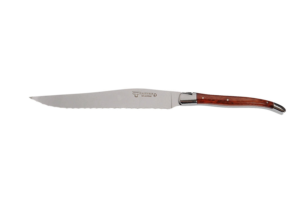 Laguiole En Aubrac Bread Knife - Amourette (Snakewood) - Stainless Steel Bolster