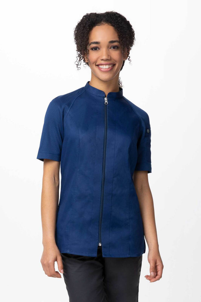 Chef Works Womans Arcadia Chef Jacket- Blue