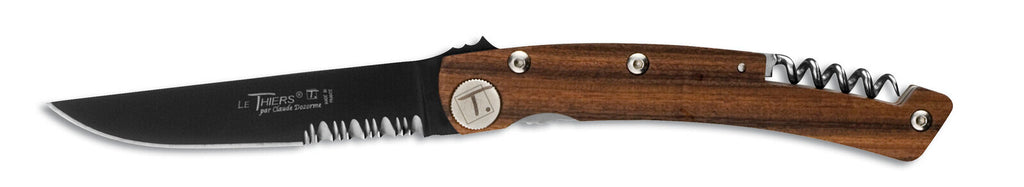 Claude Dozorme pocket knife with corkscrew, 9.5cm, rosewood handle