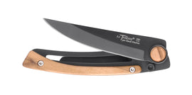 Claude Dozorme Thiers liner lock 9cm black s/s blade, olive wood handle