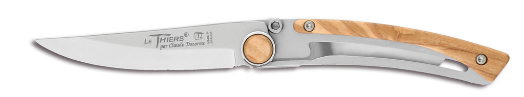 Claude Dozorme Thiers liner lock , 9cm s/s, olive wood handle
