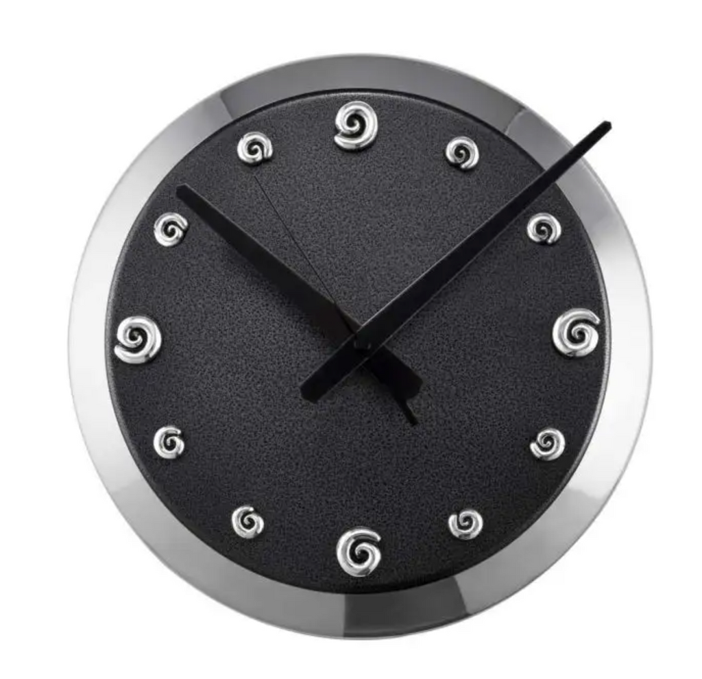 Carrol Boyes  WALL CLOCK LARGE - coil - silver