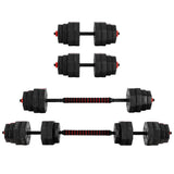 40KG 2-in-1 Dumbbell Barbell Set Adjustable Dumbbells Weights Home Gym Fitness