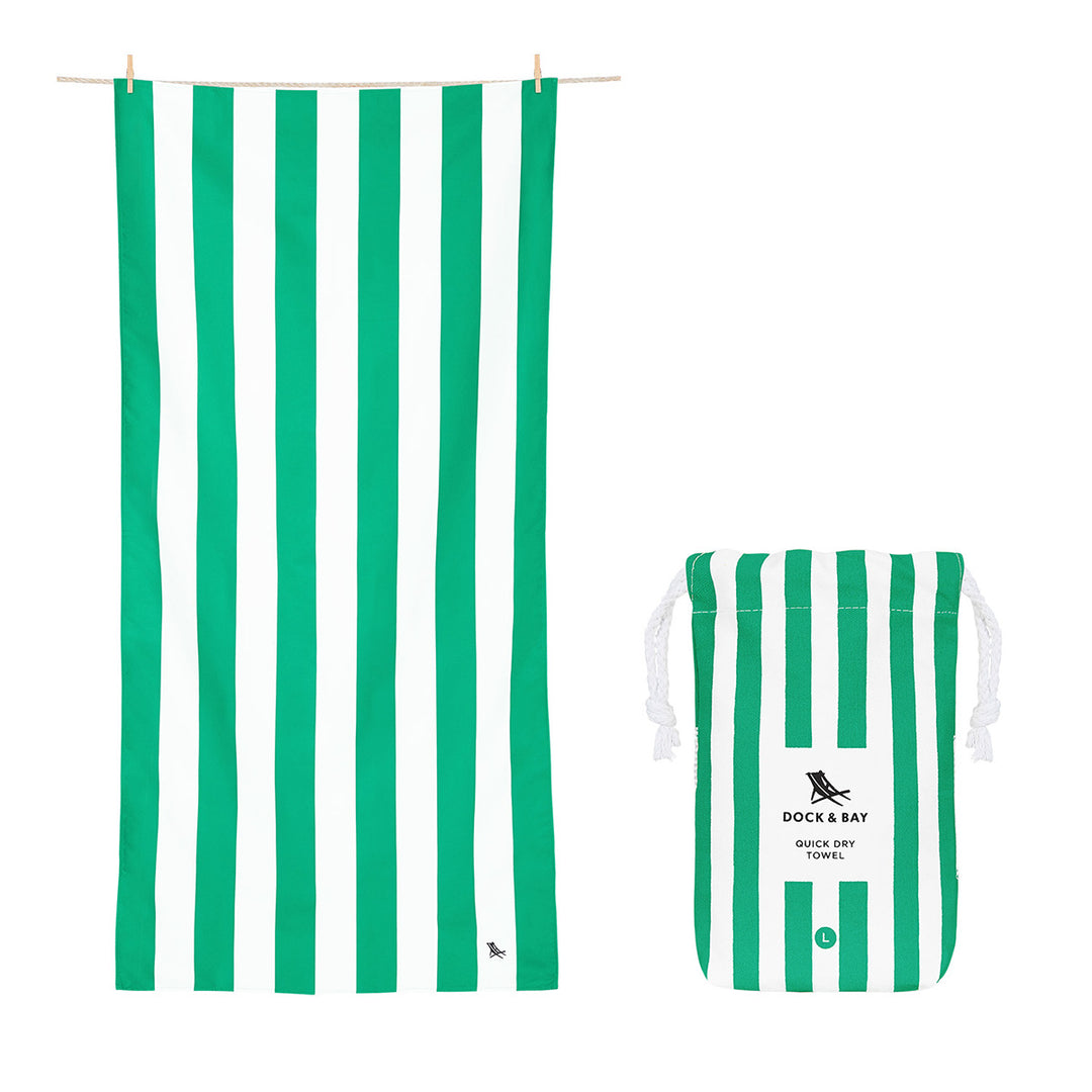 Dock & Bay Beach Towel Cabana Collection L - Cancun Green