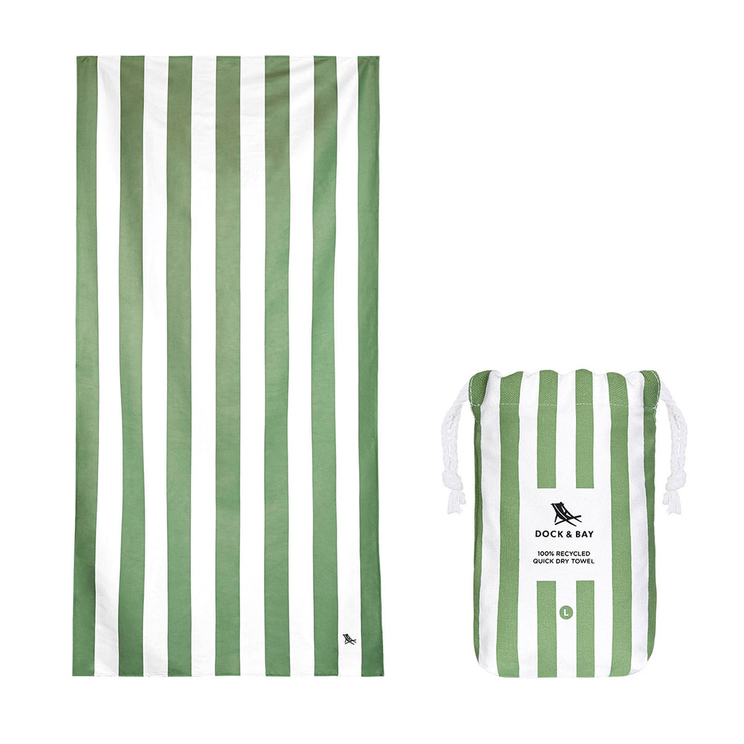 Dock & Bay Beach Towel Cabana Collection L - Cayman Olive
