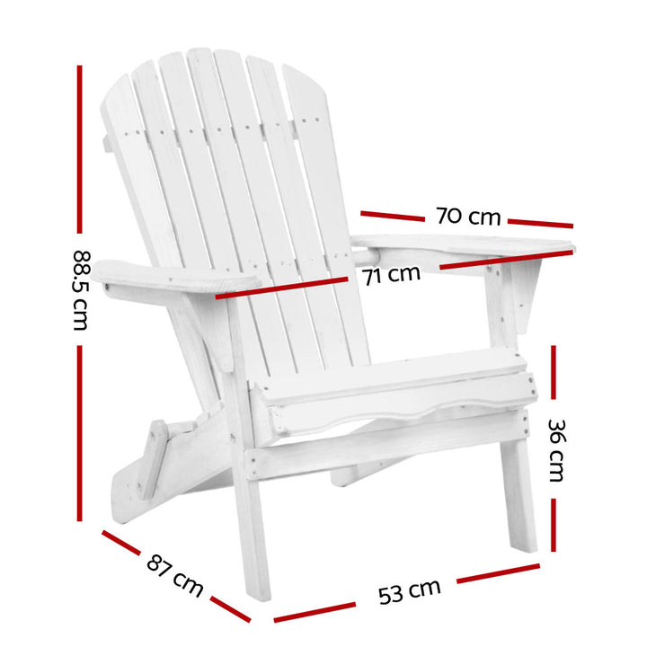 Gardeon Outdoor Furniture Adirondack Chairs Beach Chair Lounge Wooden Patio Garden