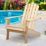 Gardeon Outdoor Sun Lounge Beach Chairs Table Setting Wooden Adirondack Patio Chair Light Wood Tone