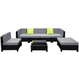 Gardeon 7PC Sofa Set Outdoor Furniture Lounge Setting Wicker Couches Garden Patio Pool