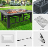 Fire Pit BBQ Grill Stove Table Ice Pits Patio Fireplace Heater 3 IN 1 | Outdoor | King of Knives Australia