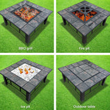 Fire Pit BBQ Grill Smoker Table Outdoor Garden Ice Pits Wood Firepit | Outdoor | King of Knives Australia