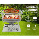 Grillz Camping Fire Pit BBQ Portable Folding Stainless Steel Stove Outdoor Pits | Outdoor & Barbecue | King of Knives