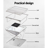 Grillz Camping Fire Pit BBQ Portable Folding Stainless Steel Stove Outdoor Pits | Outdoor & Barbecue | King of Knives