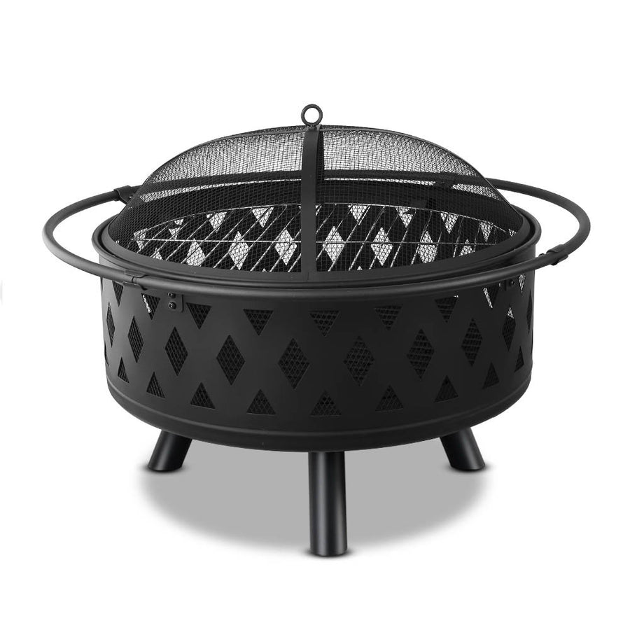 Grillz Fire Pit BBQ Charcoal Grill Ring Portable Outdoor Kitchen Fireplace 32 inches | Outdoor | King of Knives Australia