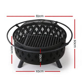 Grillz Fire Pit BBQ Charcoal Grill Ring Portable Outdoor Kitchen Fireplace 32 inches | Outdoor | King of Knives Australia