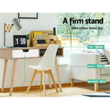 Artiss Computer Desk Drawer Cabinet Shelf Oak 90CM