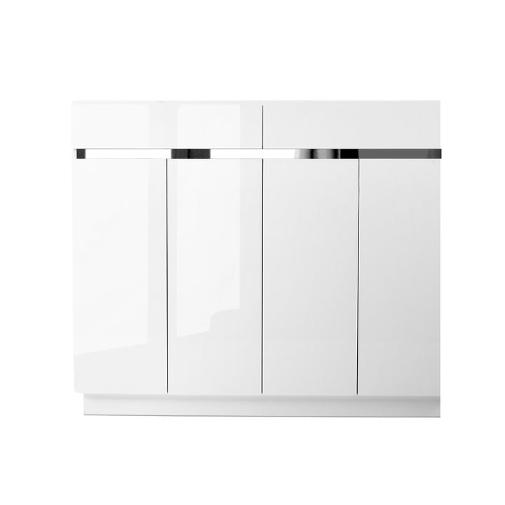Artiss 120cm Shoe Cabinet Shoes Storage Rack High Gloss Cupboard White Drawers | King of Knives e-store