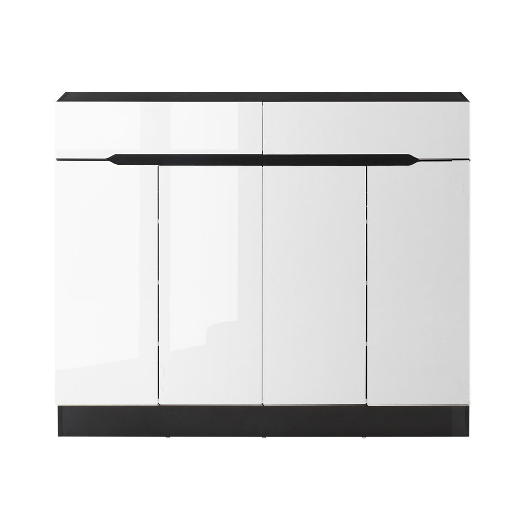 Artiss 120cm Shoe Cabinet – White & Black Storage with Drawers | King of Knives e-store | King of Knives e-store