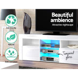 Artiss Entertainment Unit TV Cabinet LED 160cm White Bobi