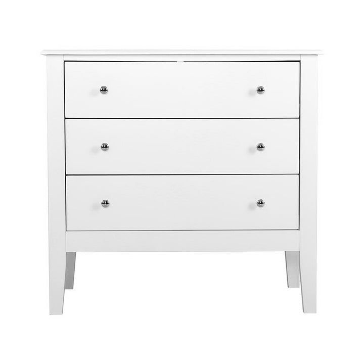 Artiss Brittany 3-Drawer Chest – White MDF Storage Cabinet | King of Knives e-store