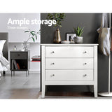Artiss Brittany 3-Drawer Chest – White MDF Storage Cabinet | King of Knives e-store