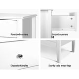 Artiss Brittany 3-Drawer Chest – White MDF Storage Cabinet | King of Knives e-store