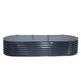 Greenfingers Garden Bed 240X80X42cm Oval Planter Box Raised Container Galvanised