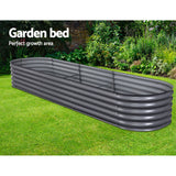 Greenfingers Garden Bed 320X80X42cm Oval Planter Box Raised Container Galvanised