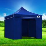 Instahut Gazebo 3x3 Pop Up Marquee Folding Tent Wedding Gazebos Camping Outdoor Shade Canopy Blue